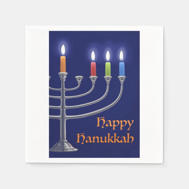 "Hanukkah Menorah." Servietten (Vorderseite)