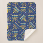 Hanukkah Menorah Sherpa Blanket Sherpadecke<br><div class="desc">Schöne, warme und gemütliche hanukkah Decke für die ganze Familie. In 3 Größen erhältlich.</div>