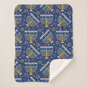 Hanukkah Menorah Sherpa Blanket Sherpadecke
