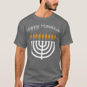 Hanukkah Menorah T - Shirt Chanukah Candles jüdisc