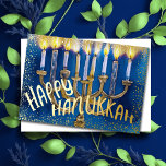 Hanukkah Menorah Wasserfarbe Spaß Joyful Folien Feiertagskarte<br><div class="desc">Hanukkah Menorah Wasserfarbe Spaß Joyful</div>