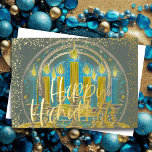 Hanukkah Menorah Zeichnend Gelb Blau Grau<br><div class="desc">Hanukkah Menorah Zeichnend Gelb Blau Grau</div>