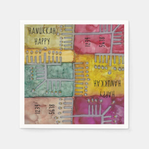 Hanukkah Menorahs Serviette