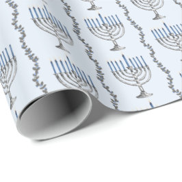 Hanukkah Menorahs Wrapping Paper Geschenkpapier