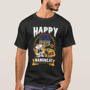 Hanukkah Meownorah Katze Kätzchen jüdische Katze T-Shirt