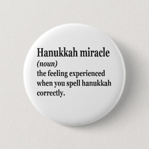 Hanukkah Miracle Funny Chanukah jüdische Definitio Button