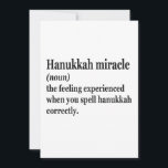 Hanukkah Miracle Funny Chanukah jüdische Definitio Einladung<br><div class="desc">Hanukkah,  jüdisch,  jew, chanukah, dreidel, Geschenk, Geburtstag, Groovy, Weihnachten, Menorah</div>