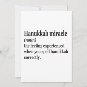 Hanukkah Miracle Funny Chanukah jüdische Definitio Einladung