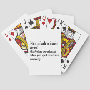 Hanukkah Miracle Funny Chanukah jüdische Definitio Spielkarten