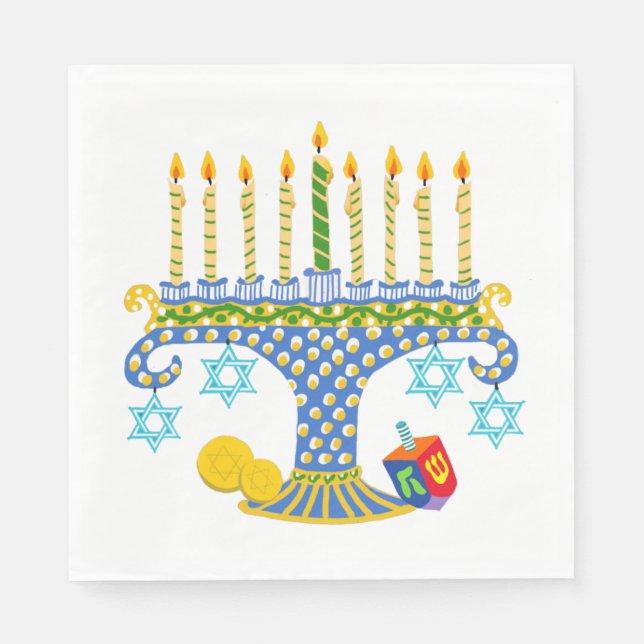 Hanukkah mit Katzen! Servietten (Vorderseite)