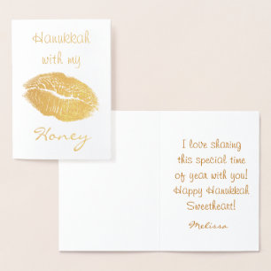 Hanukkah mit meinem Honig Folienkarte