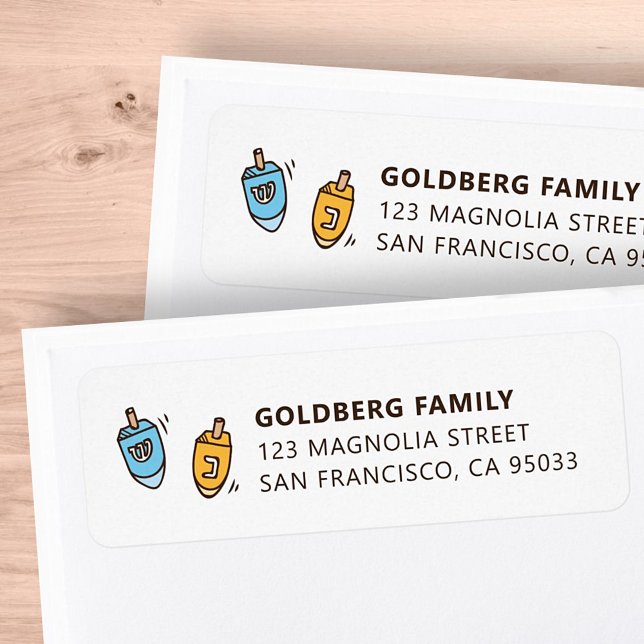 Hanukkah Modern Simple Dreidel Shipping Address (Von Creator hochgeladen)