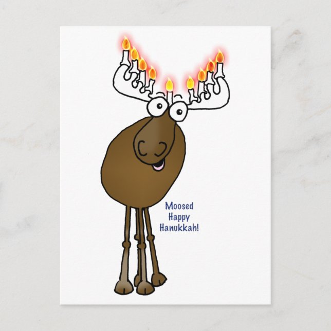 Hanukkah moose! feiertagspostkarte (Vorderseite)