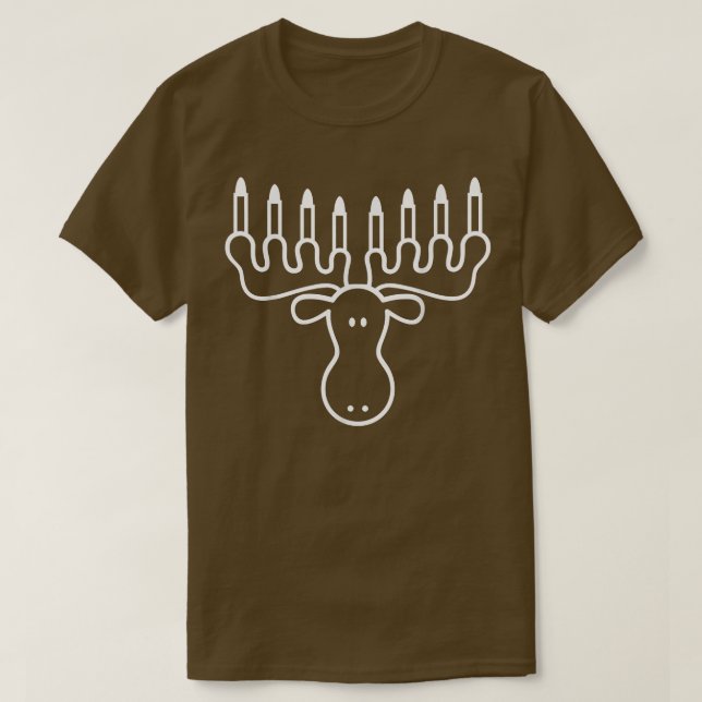 Hanukkah Moose Menorah Funny Jewish  T-Shirt (Design vorne)