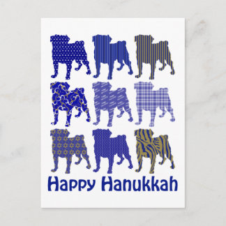 Hanukkah-Möpsen Feiertagspostkarte