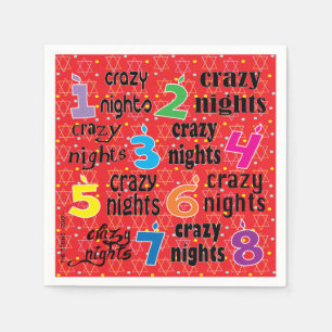 Hanukkah Napkin Personalize "8 Crazy Nights / Red Serviette