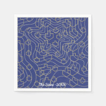 Hanukkah Napkin personalize "Stars & Dreidels"