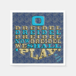Hanukkah Napkins personalize "Dreidel Play" Serviette