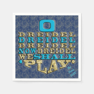 Hanukkah Napkins personalize "Dreidel Play" Serviette