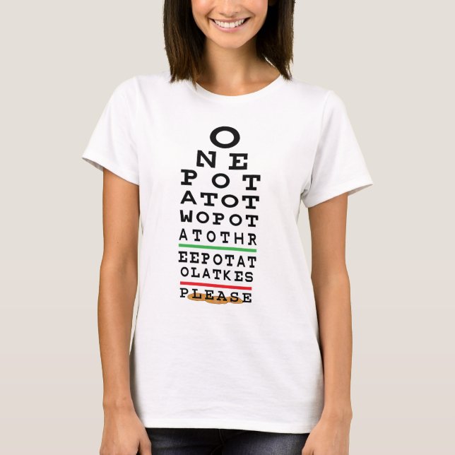 Hanukkah One Potato Two Latkes Basic TShirt (Vorderseite)