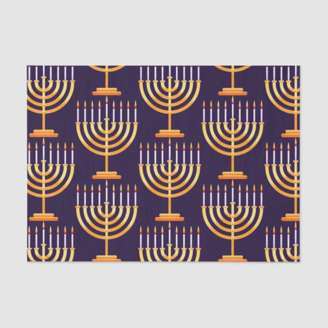 Hanukkah Packpapier menorah glücklichen Urlaub Seidenpapier (Vorderseite)