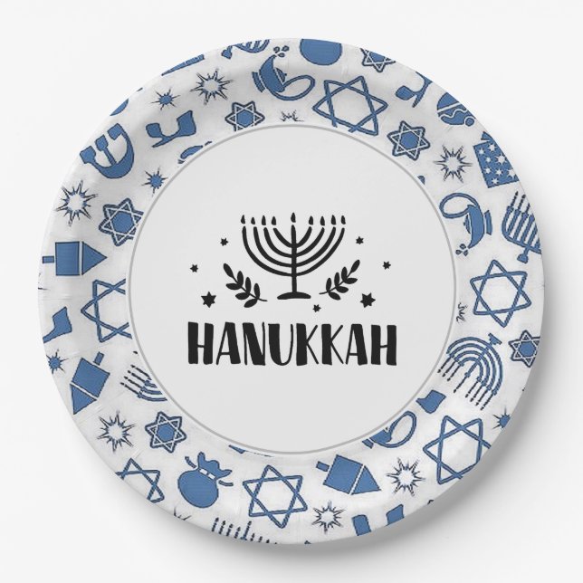 Hanukkah Pappteller (Vorderseite)