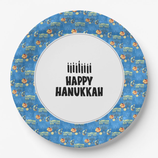 Hanukkah Pappteller (Vorderseite)