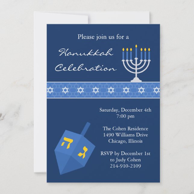 Hanukkah-Party Einladung (Vorderseite)