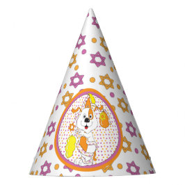 Hanukkah Party Hat "Zeevie/dog with Balloons" Partyhütchen