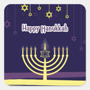 Hanukkah Party liefert Geschenkkleber Quadratischer Aufkleber