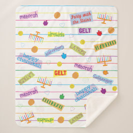 Hanukkah Party Sherpa Blanket/Mittel Sherpadecke