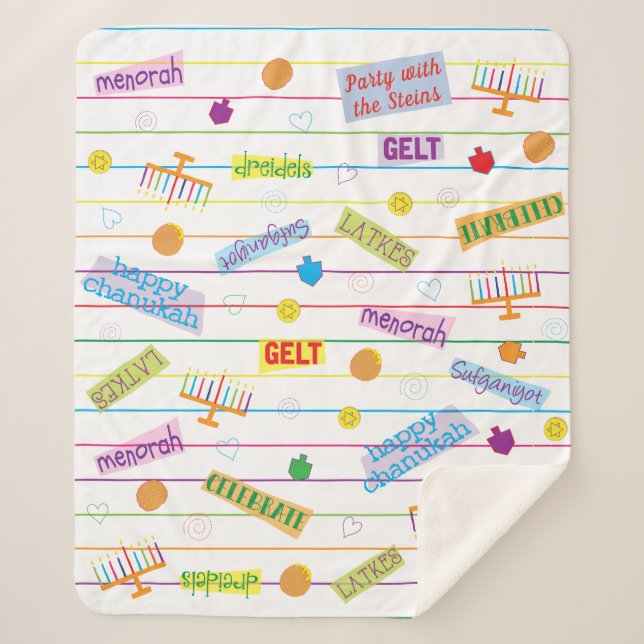 Hanukkah Party Sherpa Blanket/Mittel Sherpadecke (Vorderseite)
