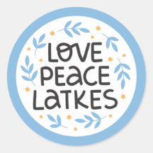 Hanukkah Peace und Latkes Sticker