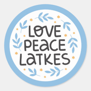 Hanukkah Peace und Latkes Sticker