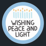Hanukkah Peace und Light Sticker<br><div class="desc">Hanukkah Design.</div>