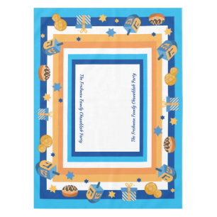 Hanukkah Personalisiert Dreidels Donuts & Stars Tischdecke