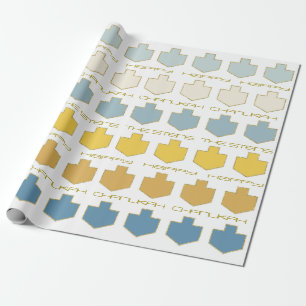 Hanukkah personalize Giftwrap "Dreidel Palette" Geschenkpapier