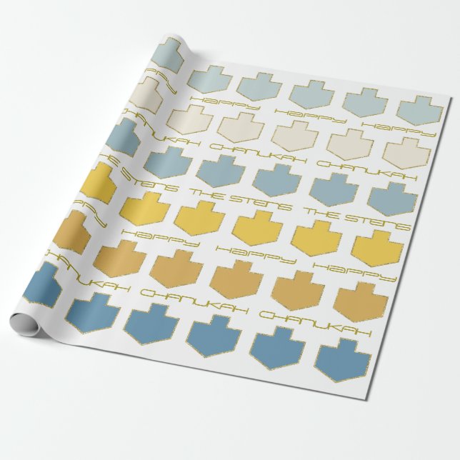 Hanukkah personalize Giftwrap "Dreidel Palette" Geschenkpapier (Ungerollt)