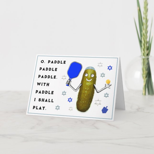 Hanukkah Pickleball Cards Feiertagskarte (Vorderseite)
