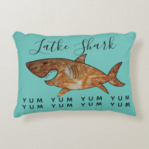 Hanukkah Pillow Latke Shark Dekokissen