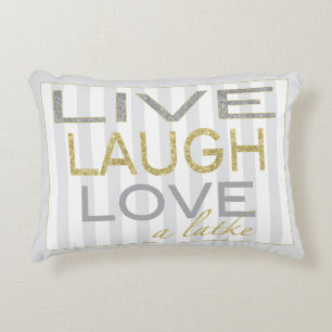 Hanukkah Pillow "Live Laugh Liebe a Latke" Zierkissen