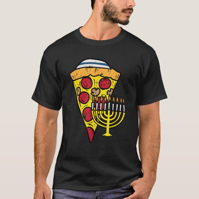 Hanukkah Pizza Funny Food Chanukah Jewish Men Wome T-Shirt (Vorderseite)