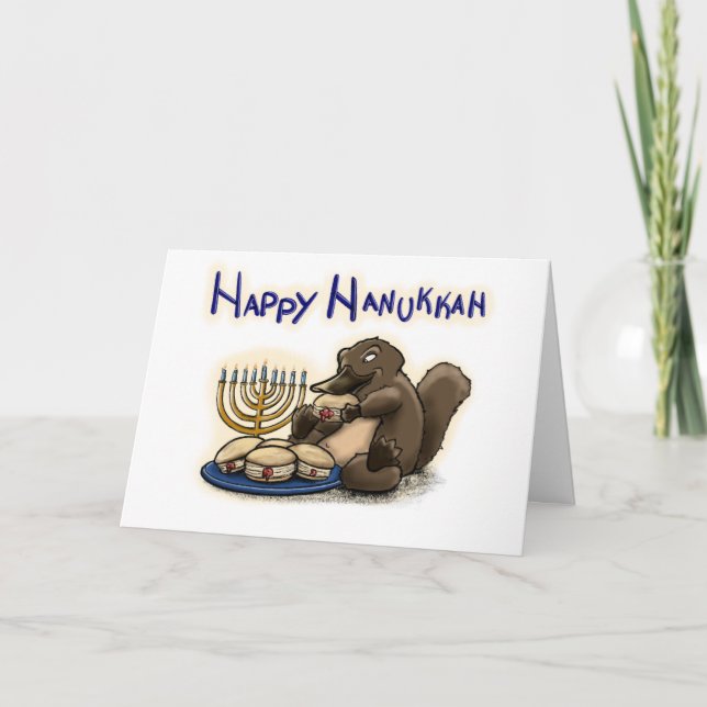 Hanukkah Platypus Karte (Vorderseite)