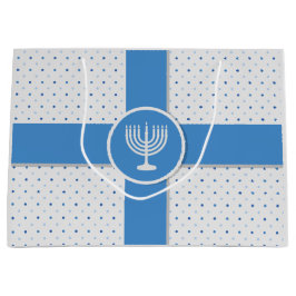 Hanukkah Polka Dot Wrapped Gift Große Geschenktüte
