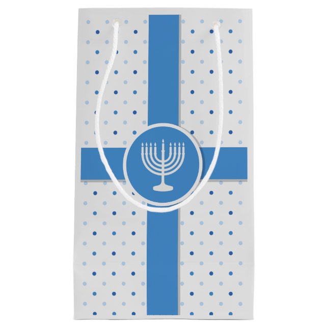 Hanukkah Polka Dot Wrapped Gift Kleine Geschenktüte (Vorderseite)
