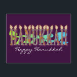 Hanukkah Postkarte: Happy Hanukkah Feiertagspostkarte<br><div class="desc">Hanukkah Postkarte: Happy Hanukkah</div>