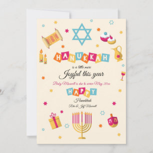 Hanukkah Pregnancy Announcement Holiday Card Feiertagskarte