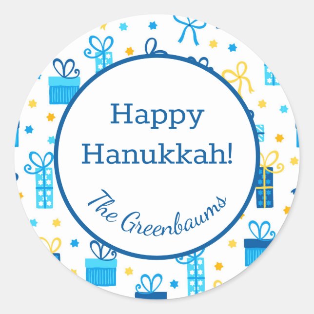 Hanukkah Presents Runder Aufkleber (Vorderseite)