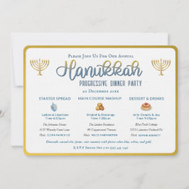 Hanukkah Progressive Dinnerparty-Einladung Einladung