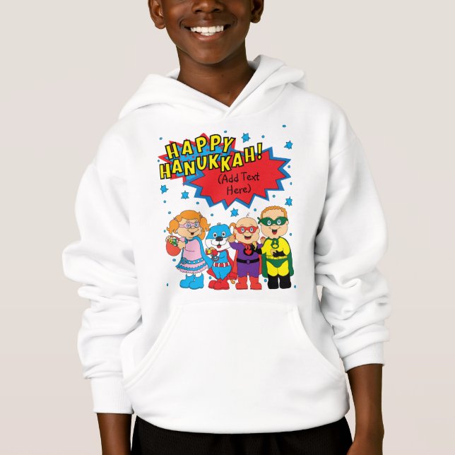 Hanukkah Pullover Kleinkind Sweatshirt "Super Hero (Vorderseite)